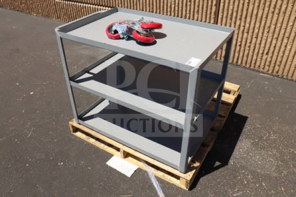 LAVEX 275LSUC24363 steel utility cart, 36"x24"x35", three trays, fully welded, minor scratches/dents, out of box.