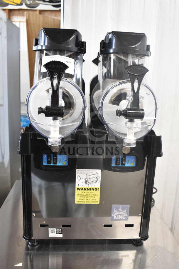 BRAND NEW Carnival King Aurora 2 Double Granita Machine, 1.6 Gal, Pourover, Scratch and Dent, 120V, 1 Phase.