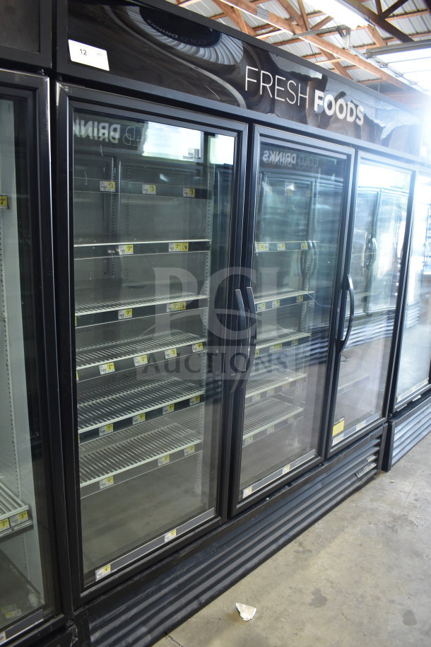 2017 True GDM-72-HC commercial 3-door reach-in cooler, tested and working, 115 volts, 1 phase, for fresh foods display.
