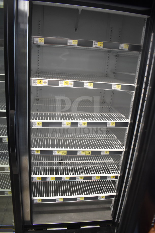 2017 True GDM-72-HC commercial 3-door reach-in cooler, features glass doors, shelving, tested working, 115V, 1 phase.