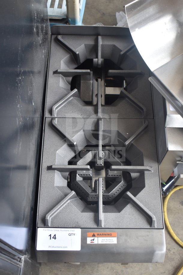 Brand new Cooking Performance Group 2 burner natural gas range, model 351RCPG12NL, 44,000 BTU, with scratch and dent.