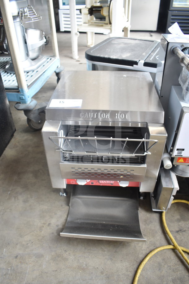 Brand new Avantco 184T140 commercial conveyor toaster, 10" wide, 3" opening, 300 slices/hr capacity. 120V, 1 phase.