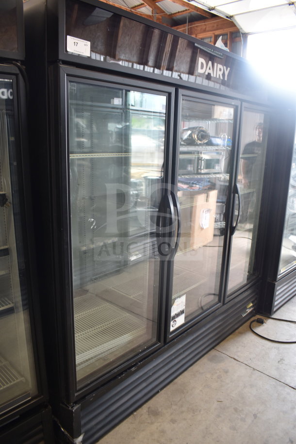 2019 True GDM-72-HC 3 Door Commercial Reach-In Cooler Merchandiser, 115V, 1 Phase, Tested and Working, Glass Doors.