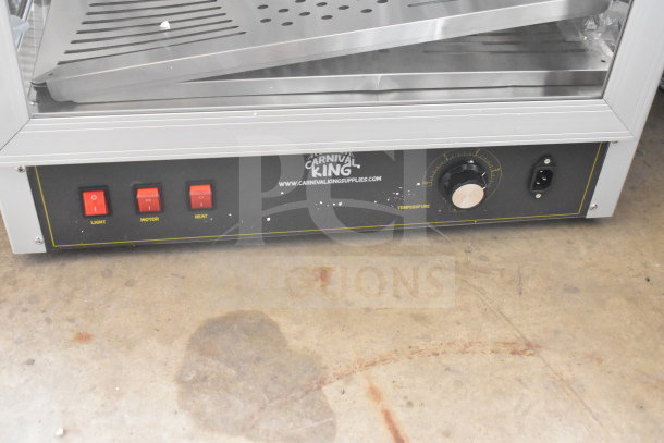 Brand new 2026 Carnival King 382HPW18D2S 18" warmer/merchandiser, 120 volts, 1 phase, with scratch and dent marks.
