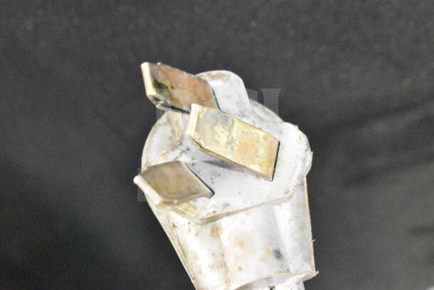 Electric plug for Star Commercial Countertop Electric Powered Flat Top Griddle, showing wear and discoloration.