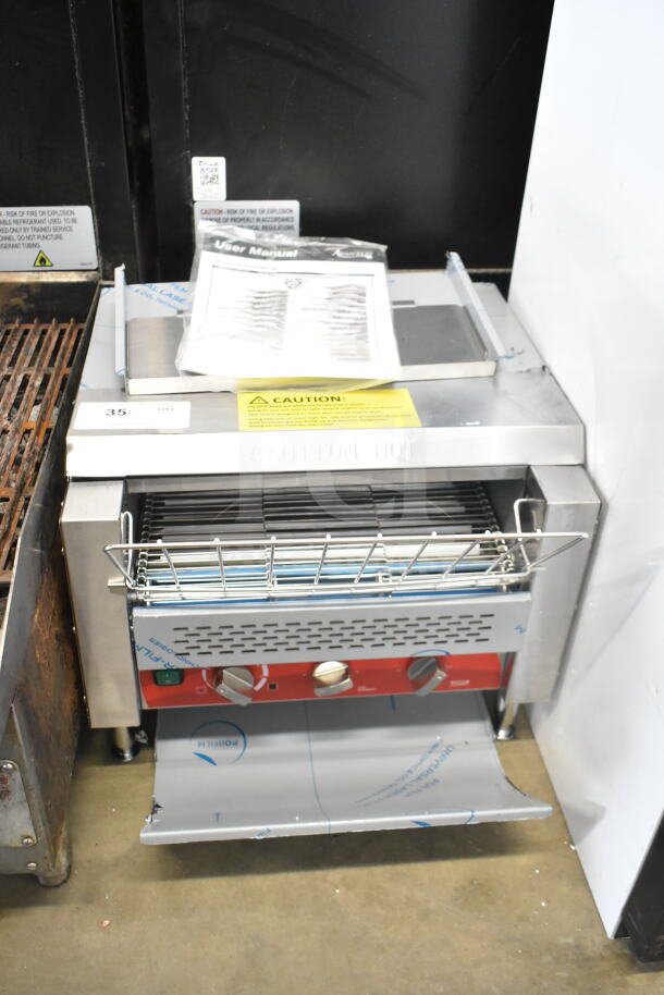 Brand new Avantco 184T3600B conveyor toaster, 14.5" wide, 3" opening, 1200 slices/hour, 208V, scratch and dent.