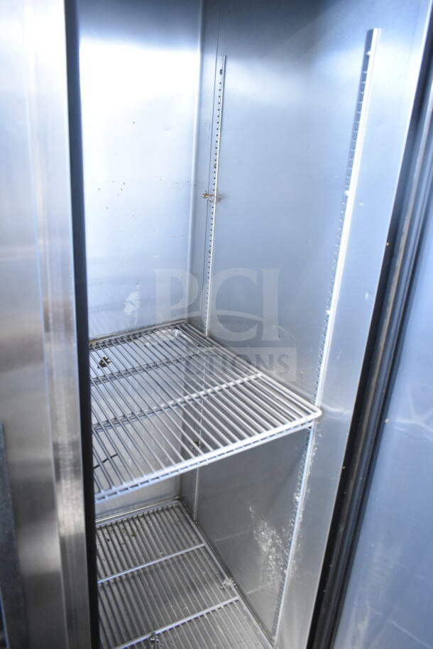 2016 True T-35 Commercial 2 Door Reach-In Cooler, 115V, 1 Phase; good condition with wire shelves.