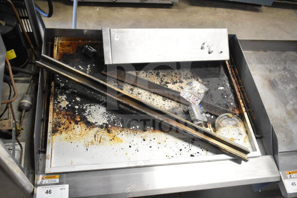 2025 Vesta C36CB-SR countertop natural gas charbroiler grill, 105,000 BTU. Visible wear, needs cleaning and assembly.