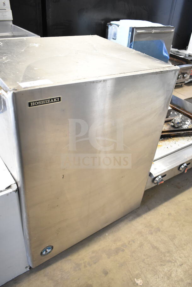 Hoshizaki KM-900MRH commercial ice machine head, stainless steel, 208-230 volts, 1 phase, visible logo, fair condition.