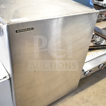 Hoshizaki KM-900MRH commercial ice machine head, stainless steel, 208-230 volts, 1 phase, visible logo, fair condition.
