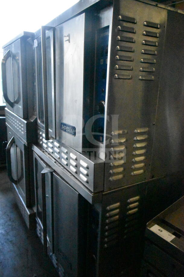 2 Imperial full-size convection ovens, one with view-through door, one solid door, thermostatic controls, used condition.