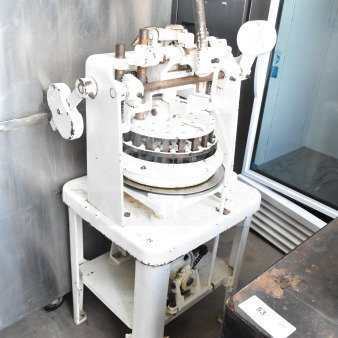 Dutchess Commercial Floor Style Dough Divider, visible wear, manual operation, sturdy metal build, item tag "53".