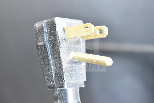 Close-up of the power plug for 2017 True T-35 Commercial 2 Door Reach In Cooler, 115 Volts, 1 Phase.