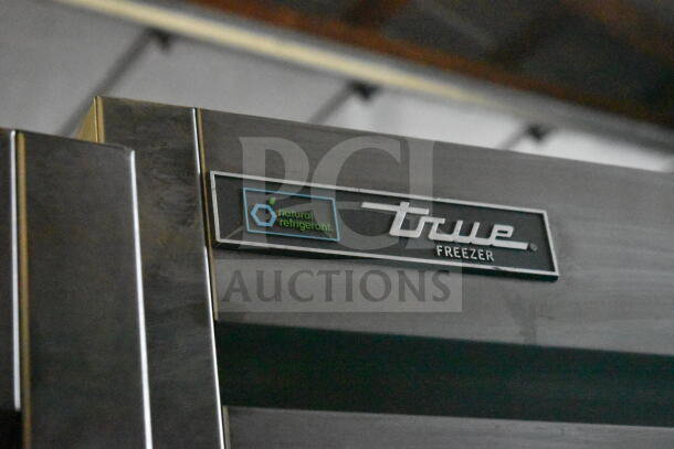 2021 True T-19F-HC commercial freezer, single door, on casters, with natural refrigerant label, 115V, 1 phase.