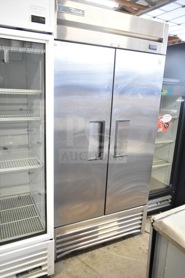 2024 True T-35-HC Commercial 2 Door Reach In Cooler, stainless steel, 115 volts, 1 phase, excellent condition.