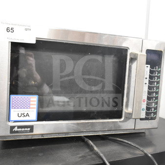 2022 Amana RCS10TS Commercial Microwave Oven, 120 Volts, 1 Phase, stainless steel, keypad controls, good condition.