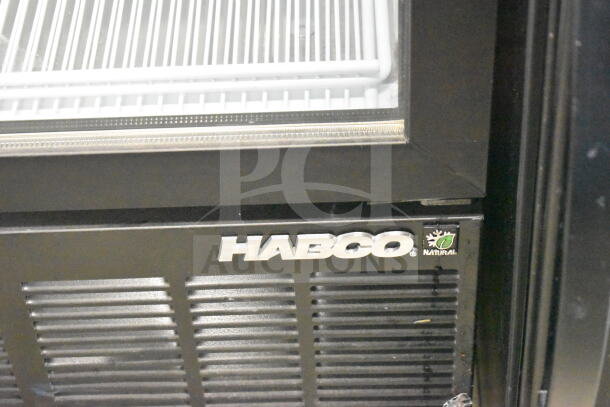 Habco SE12HC Commercial Cooler, single door, 115V, 1 Phase, black exterior with Habco logo, energy-efficient design.