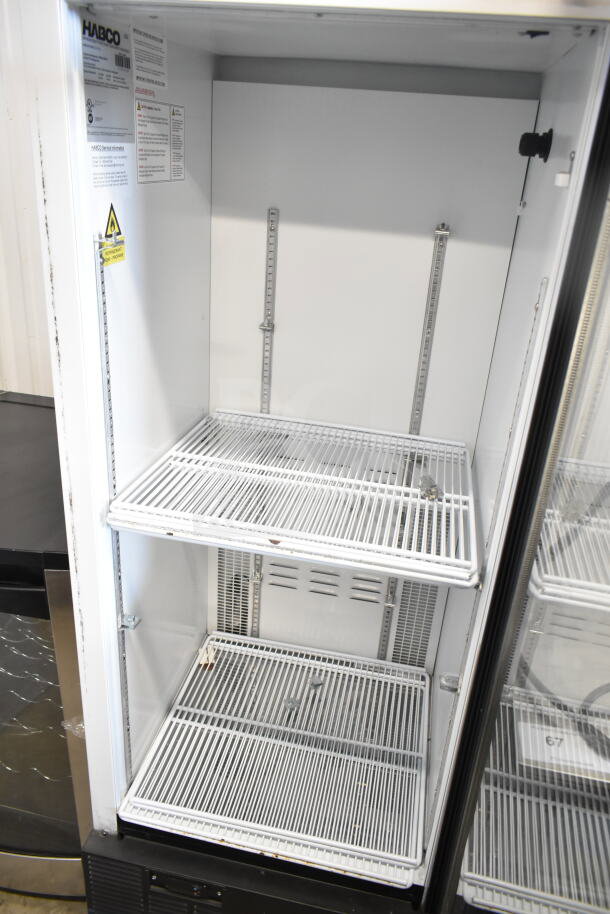 Habco SE12HC Commercial Cooler, single door, 115 volts, 1 phase, includes shelves, model info on interior label.