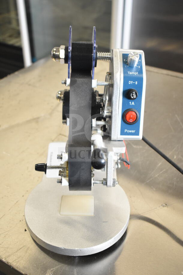 DY-8 Direct Heat Coding Machine, 110V, 1 Phase. Model DY-8. Features temperature dial, power switch, compact design.