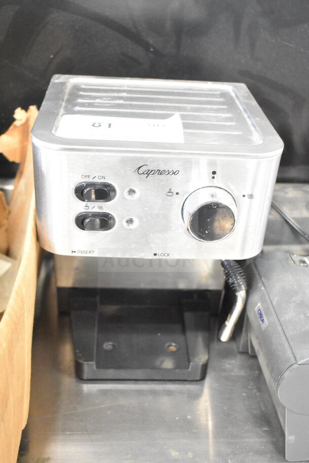 Jura 118 espresso machine with steam wand, countertop model, 120V, 1 phase. Features off/on dial.