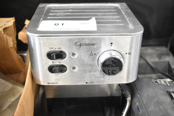 Jura 118 Countertop Espresso Machine with steam wand, stainless control panel, 120V, 1 Phase, used good condition.