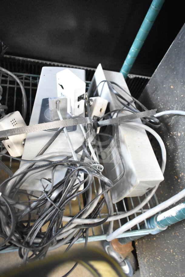 Sensormatic ZE9060 Controller, ZBSMPSPE Antenna Deactivators, ZBSMPCPE Pad Pro. Six items, used condition, cables included.