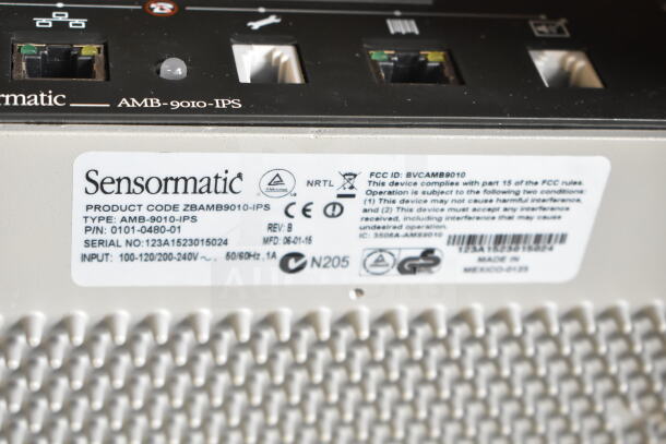 Sensormatic ZBAMB9010-IPS label deactivator with visible product code and specifications.