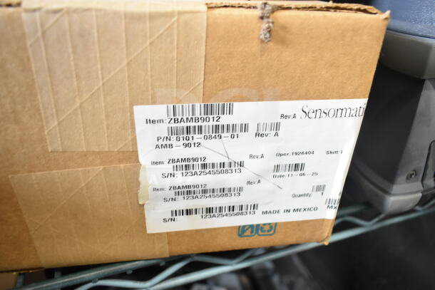 Sensormatic ZBAMB9012 item in box with label. Includes AMB-9010-IPS, ZBSMPCPEF, CompactPad Pro Antenna. Condition unknown.