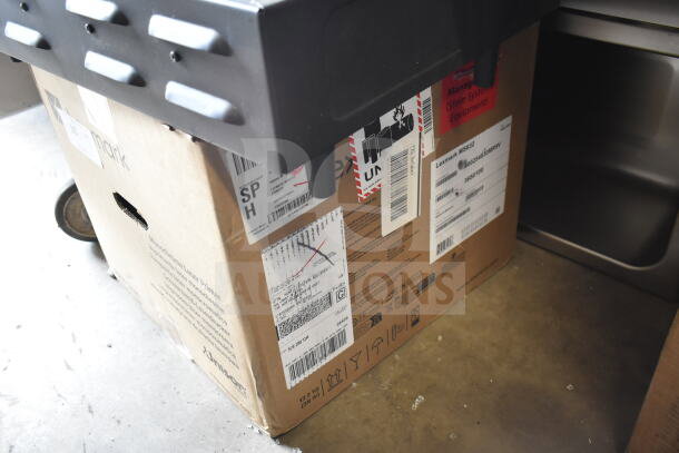 Lexmark MS632 Black & White Laser Printer in original packaging, shipping labels visible, appears sealed and new.