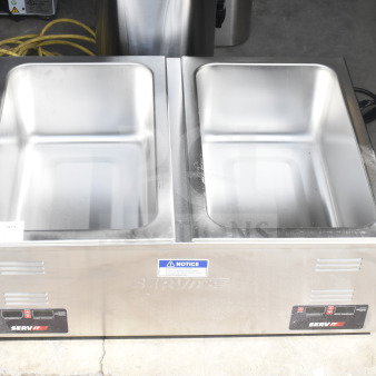 BRAND NEW SCRATCH AND DENT! 2025 ServIt 423FW200D 12" x 20" Full Size Dual Well Electric Countertop Food Warmer with Digital Controls. 120 Volts, 1 Phase.
