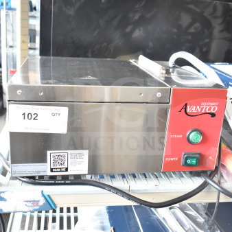 Brand new Avantco 177QS1800SS stainless steel countertop tortilla steamer, 120V, 1 phase, scratch and dent condition.