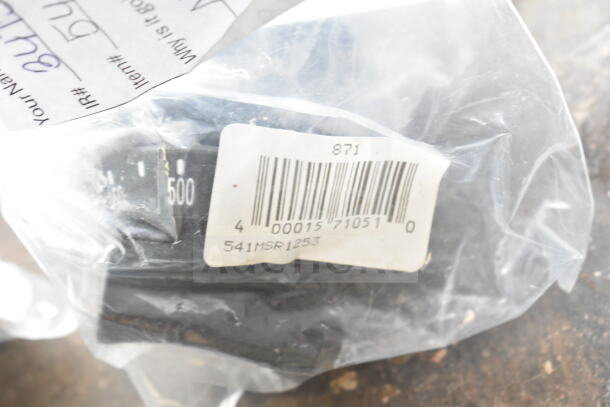 Set of 5 brand new scratch-and-dent items, including MainStreet Equipment oven knob 541MSR1253 in sealed packaging.