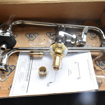 BRAND NEW T&S B-0591 24" deck mounted pot filler faucet, chrome finish, slight scratches, includes installation guide.