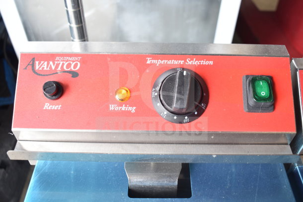 Brand new 2025 Avantco 177F202 30 lb. dual tank electric fryer, scratch and dent condition, temperature control panel visible.
