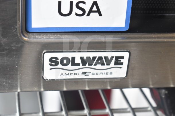 Solwave SWAHD18 Ameri-Series stainless steel microwave, 208/240V, new scratch and dent, with push button controls.