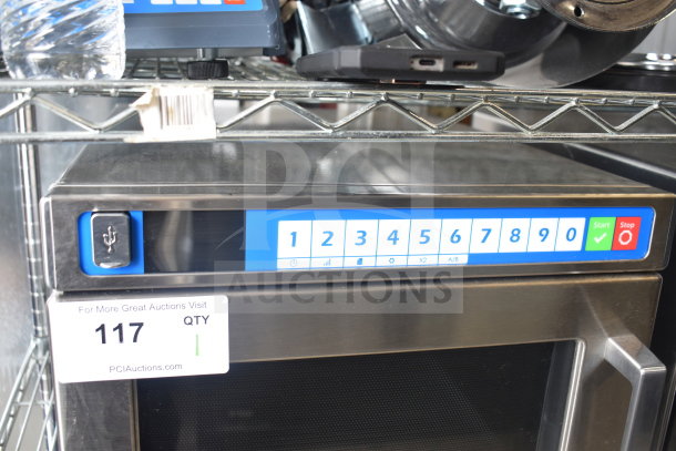 Brand new Solwave SWAHD18 stainless steel commercial microwave, scratch and dent, with push button controls, 208/240V, 1 phase.