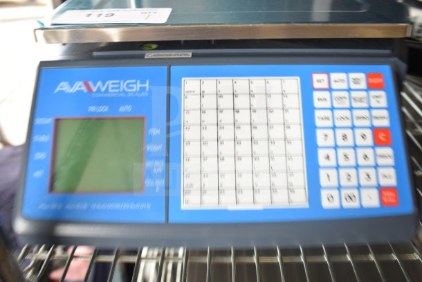 Brand new 2024 AvaWeigh 334PCSP30 digital WiFi price computing scale, 30 lb. capacity, with thermal label printer.