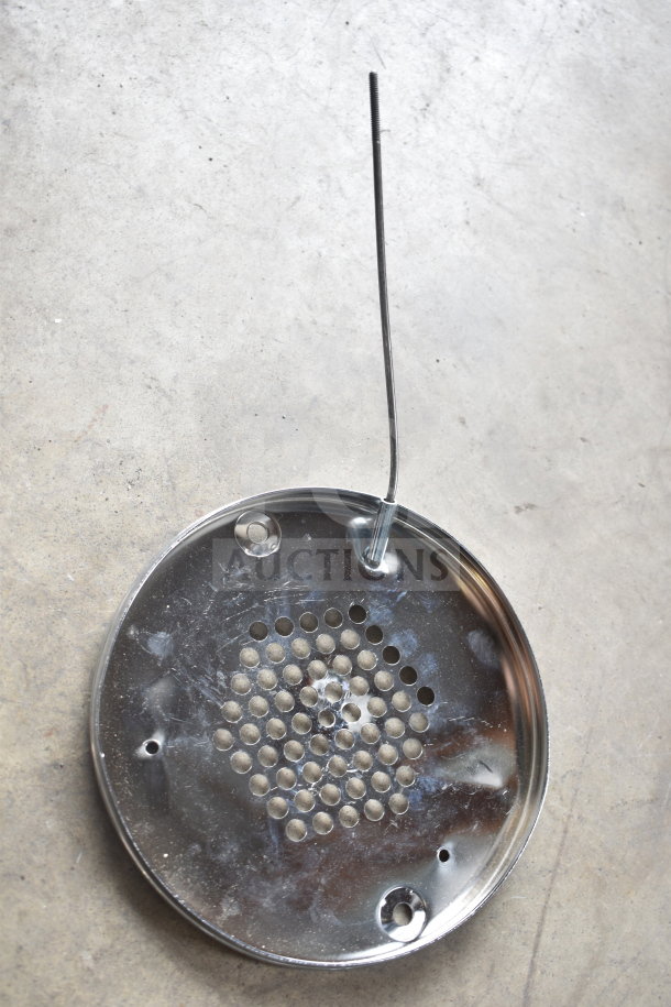 Stainless steel component of InSinkErator SS-100-47 garbage disposer, shows minor scratches, new condition, commercial use.