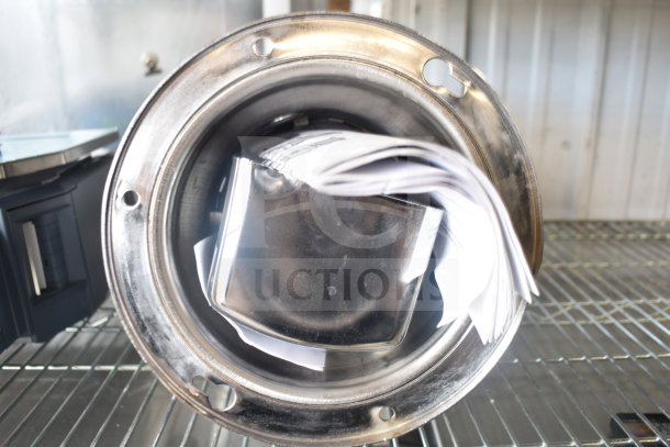Brand new InSinkErator SS-100-47 commercial garbage disposer. Some scratches, 208/230/460V, 3 phase, visible papers inside.