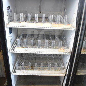2021 True GDM-10-HC Commercial Cooler Merchandiser, single door, white interior, shelving intact, 115V, 1 phase.