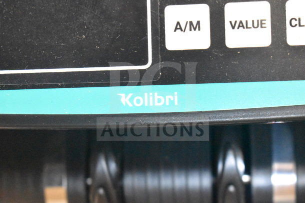 Kolibri Automatic Bill Counter, original box, 110 volts, 1 phase, showing control panel with A/M and Value buttons.