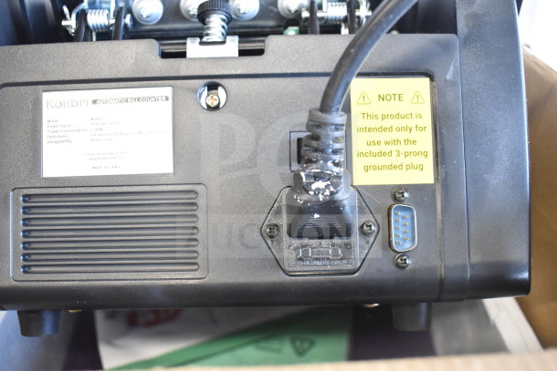 Kolibri Automatic Bill Counter in original box. Features 110V, 1-Phase power, UV, MG detection. Includes 3-prong plug.