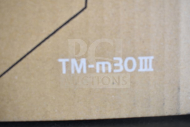 Epson TM-m30III Receipt Printer, new in original box, model text visible on packaging.