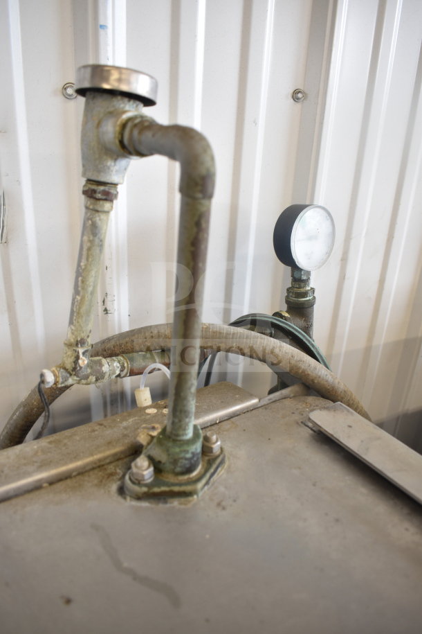 Hobart AM15 commercial corner dishwasher, visible pipes and gauge, 208-240V, 3 Phase, used condition.