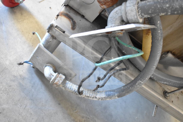 Hobart AM15 commercial corner pass-through dishwasher wiring detail, showing cables and connections. Model needs wiring repair.