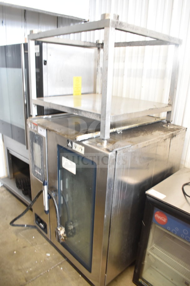 Alto Shaam CTP10-10EVH stainless steel electric combi convection oven with stand, 208/240V, 3 phase, used condition.