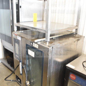 Alto Shaam CTP10-10EVH stainless steel electric combi convection oven with stand, 208/240V, 3 phase, used condition.