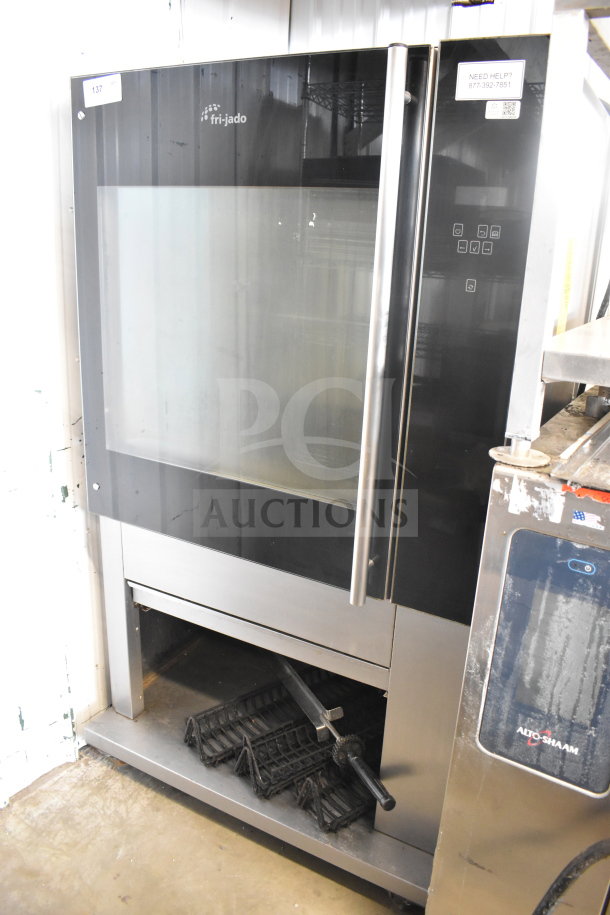 Fri-jado TDR 7-P commercial rotisserie oven on casters, sleek design, electric, 208V, 3 phase, gently used condition.