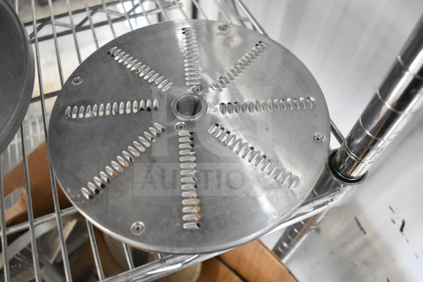Food processor blade, stainless steel, with multiple sharp slots, part of a 20-item auction lot.