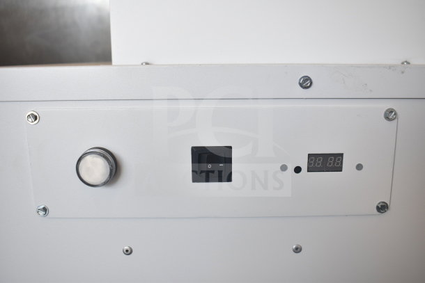 Johnson Controls Isoclean CM Commercial Air Filter, 120V, 1 Phase, control panel detail with switch and display.